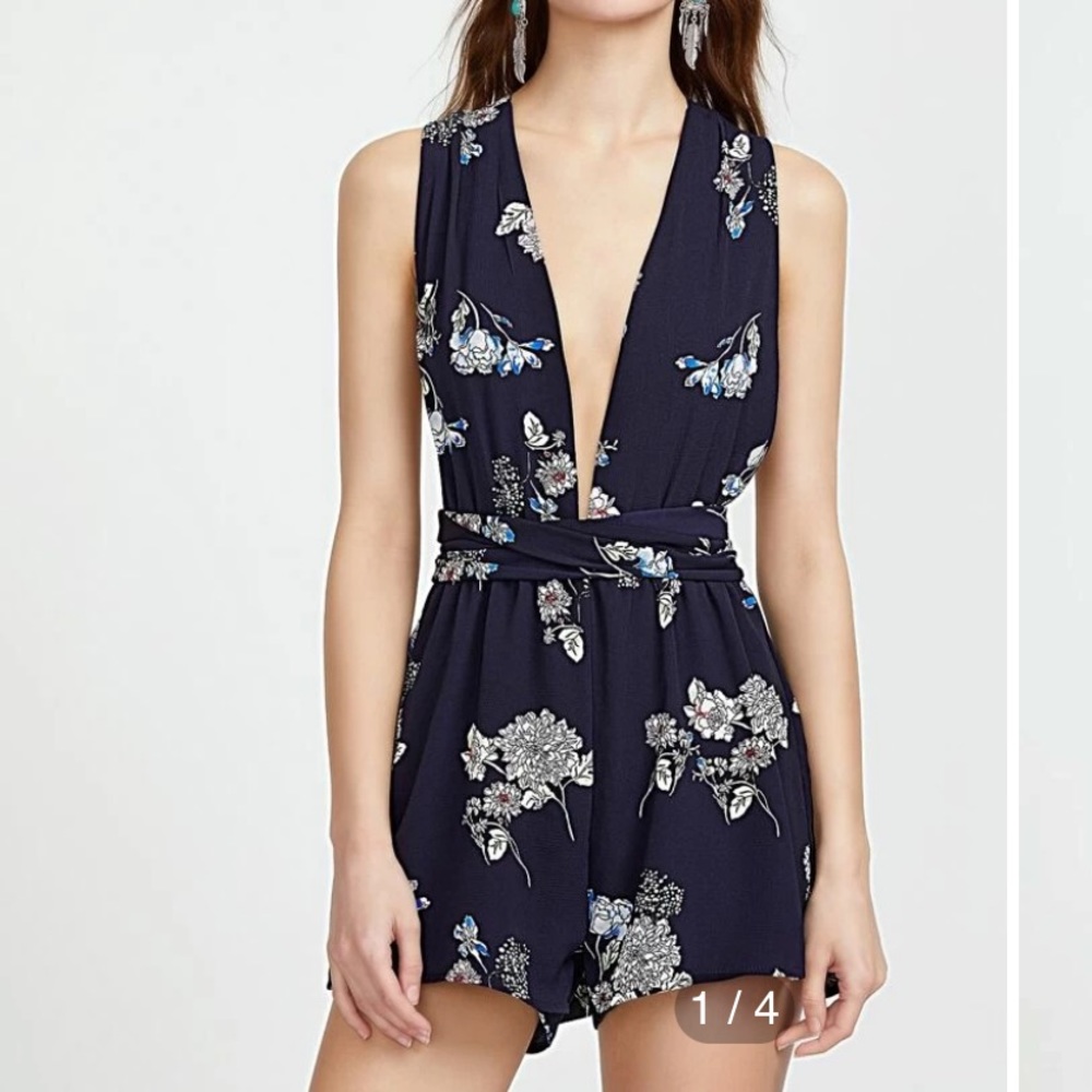 Backless deep v romper
